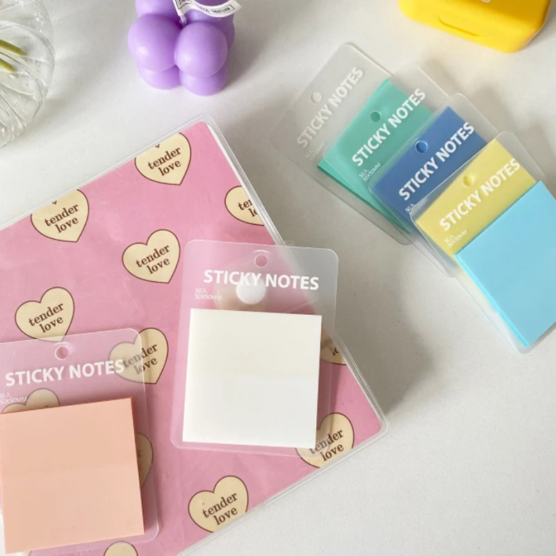 

Creamy Color Matte Transparent Sticky Notes Markers Notes For Study Recite Portable Memo Pads