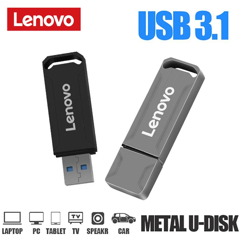 

Lenovo USB 3,1 флэш-накопитель, флэш-накопитель, высокоскоростной металлический портативный U-диск 1 ТБ 512 ГБ для телефона/ПК/автомобиля/телевизора