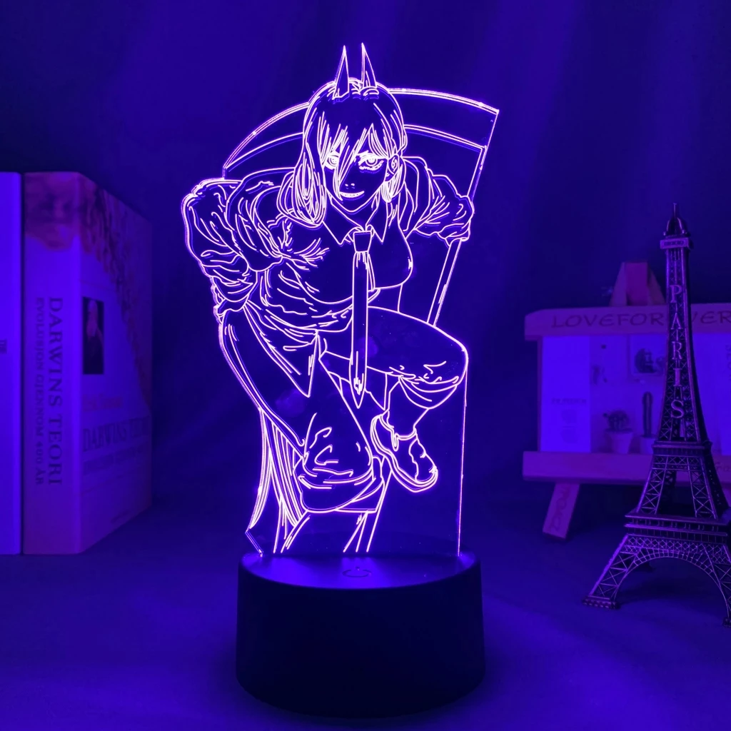 

Anime 3d Lamp Chainsaw Man for Bedroom Decor Nightlight Kids Birthday Gift Manga Gadget Chainsaw Man Led Night Light Bedside