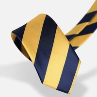 high quality silk mens ties fashion classic formal business tie for men 7 cm yellow blue striped necktie male gift