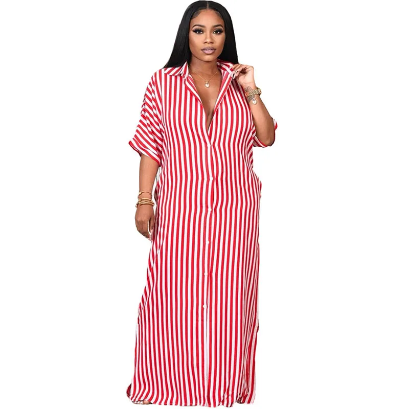 

Платье женское длинное в африканскую полоску, с коротким рукавом