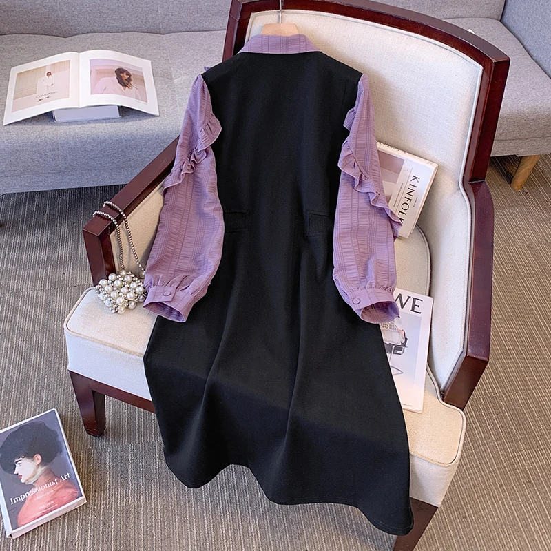 EHQAXIN 2024 осенне-зимнее новое женское платье модное корейское с