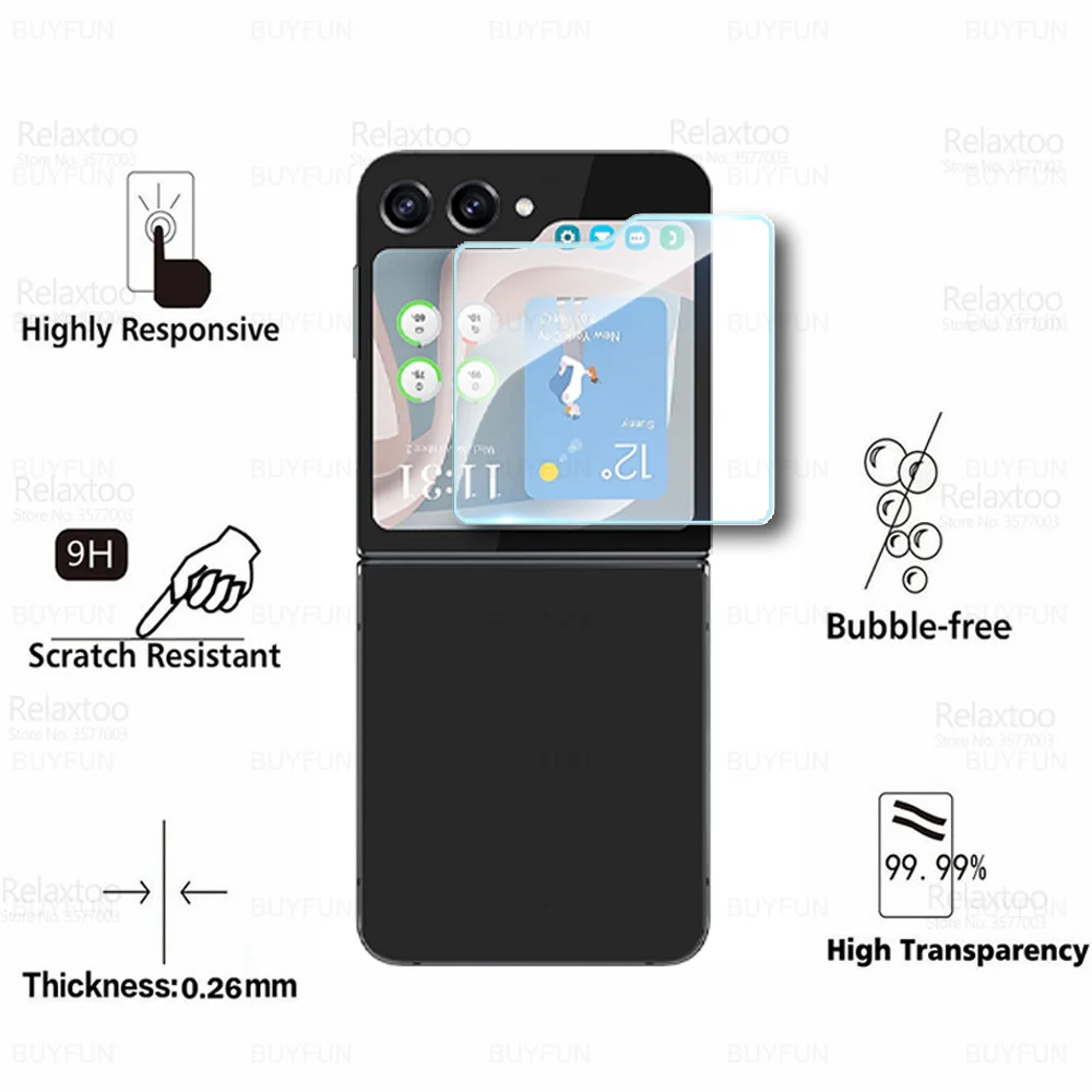 Заднее стекло для Samsung Galaxy Z Flip5 5G закаленное Sumsung ZFlip5 флип 5 ZFlip GalaxyZFlip5 защита