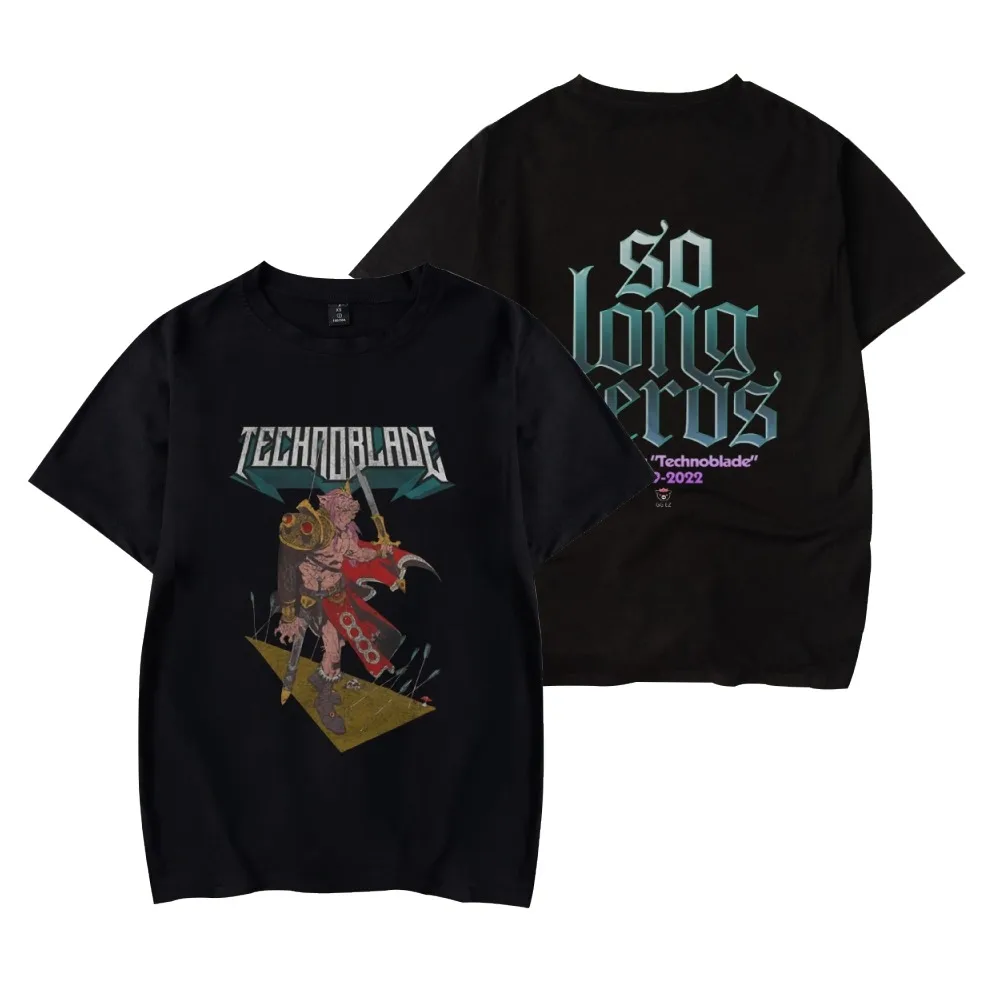 

Футболка Technoblade Rip So Long Nerds, футболка унисекс с круглым вырезом и коротким рукавом, женская и мужская футболка 2022, одежда для отдыха и спокойствия