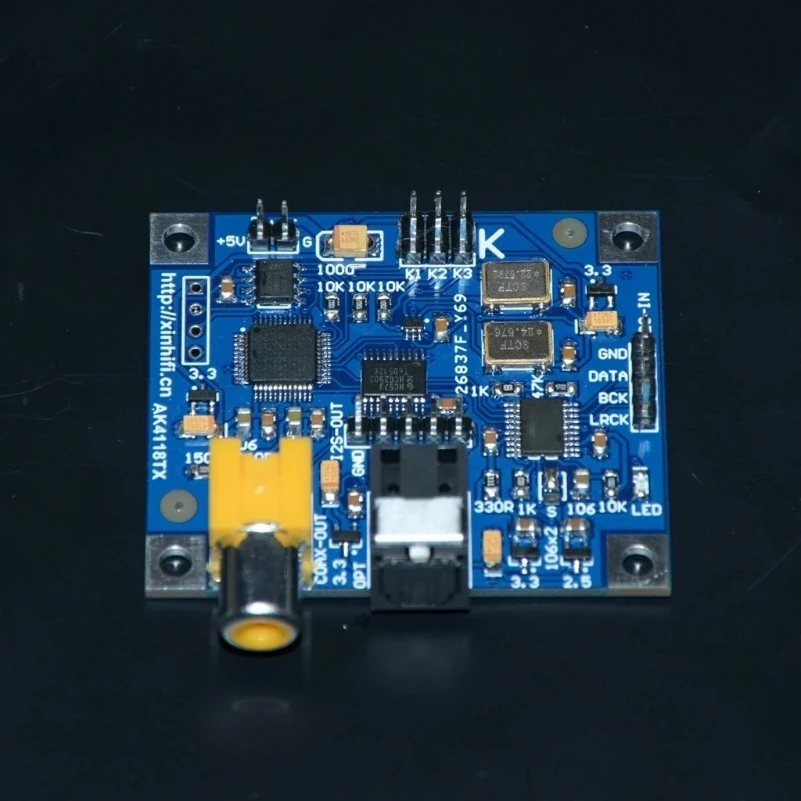 Фото Плата коаксиального оптоволоконного выхода I2S AK4118 для Raspberry Pi 2B, 3B, 3B+, 4B (до 24 бит, 192 кГц) VOLUMIO MOODEF №4