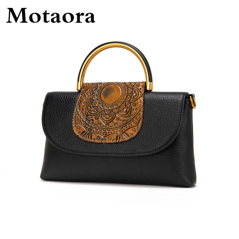 

Vintage Women Bag Luxury Genuine Leather Shoulder Bags For Women Handmade Embossed Small Flap Bag Ladies Handbag Female