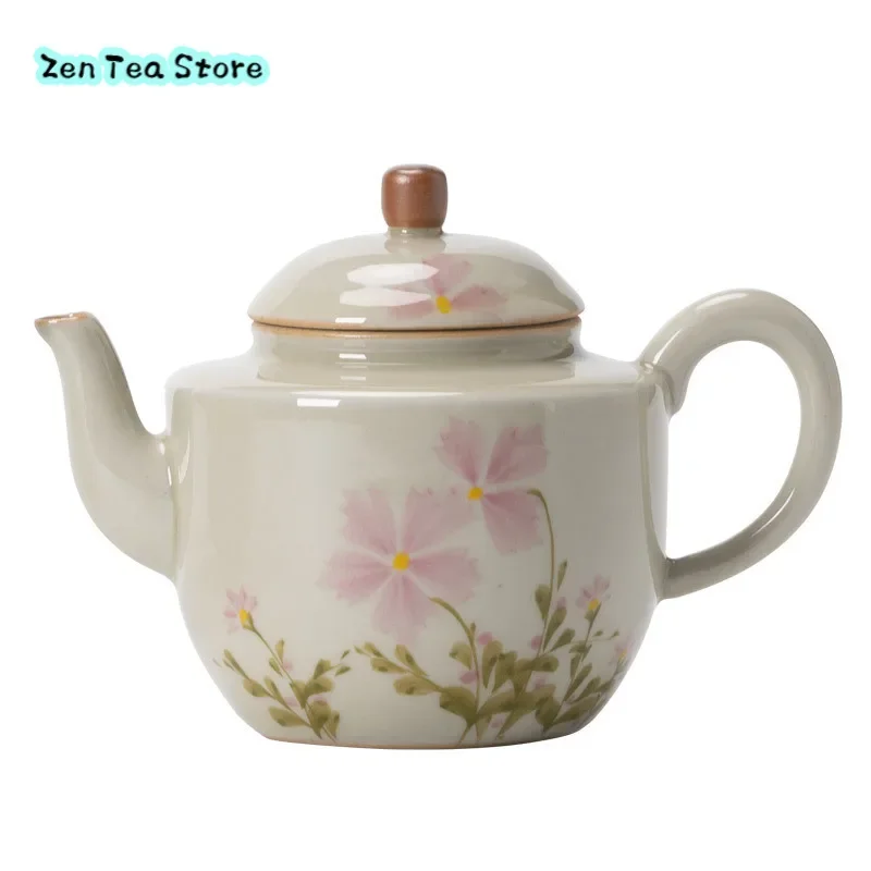 Деревянный ясень маленькая ромашка керамический чайник домашний маленький с