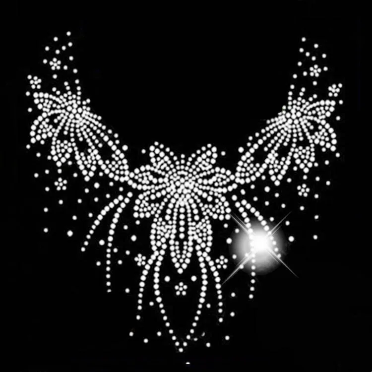 

Super Bright Rhinestone Stickers Iron-on Transfers for Clothing Embellishment Neckline Print Accessories Patches on Clothes