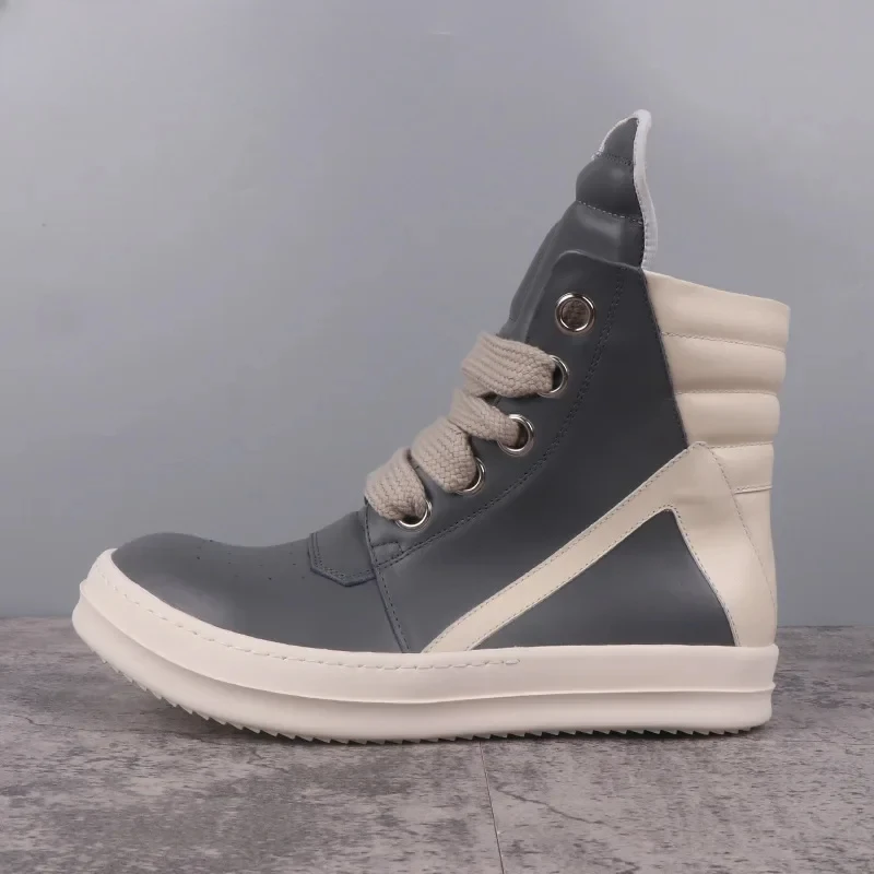 Винтажные высокие ботинки из натуральной кожи Rick на молнии для женщин и мужчин