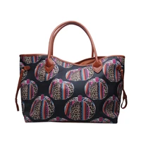 pumpkin leopard canvas handbag women weekender travel large shopping tote ladies creative luxury shoulder bag domil1851