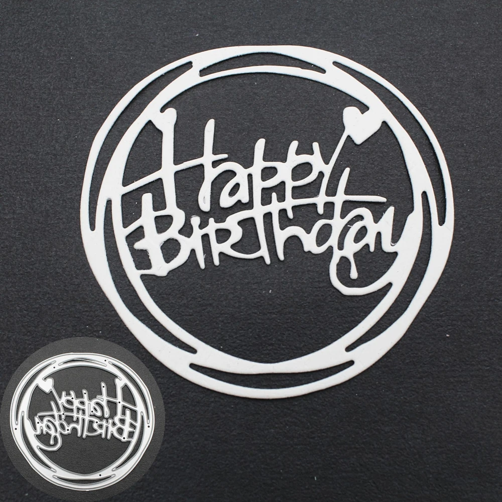

Happy Birthday Cutting Dies DIY Metal Scrapbooking Crafts Photo Album Greeting Paper Cards Cutting Die Embossing Stencils