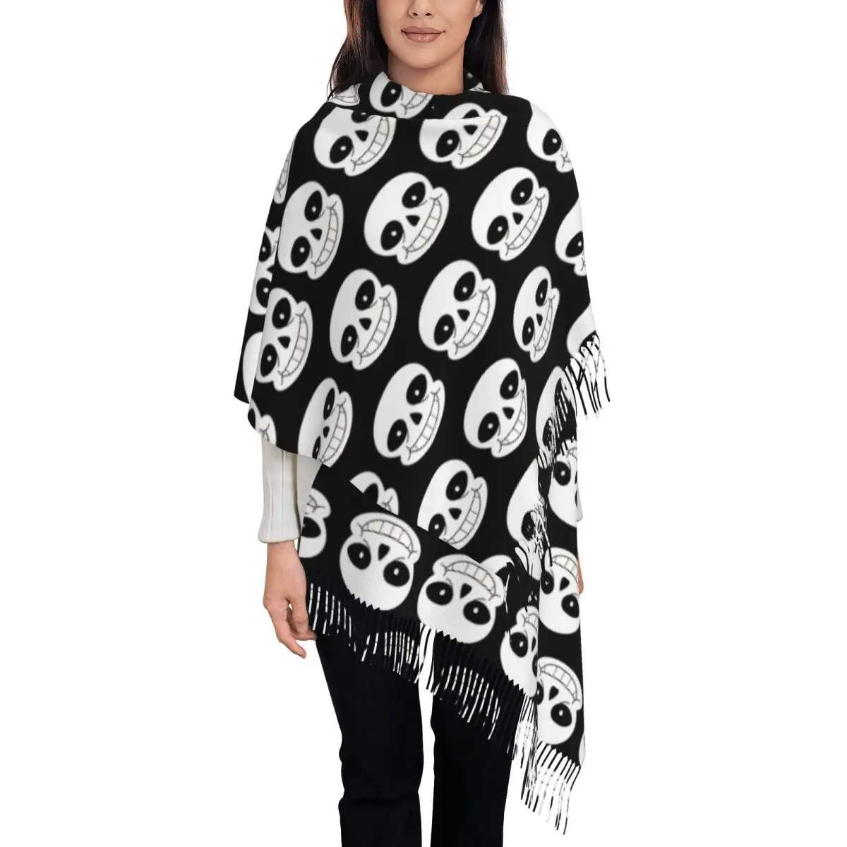 Sans Undertale Game шаль для женщин теплый большой мягкий шарф шейный платок шарфы