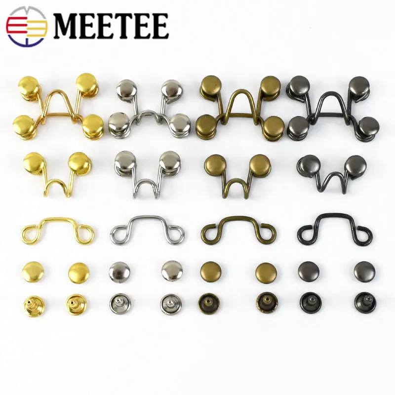

10/20Sets Metal Trousers Hook and Eye Closure Clasp Garment Invisible Button Clothes Jeans Waist Adjust Buckle DIY Accessories