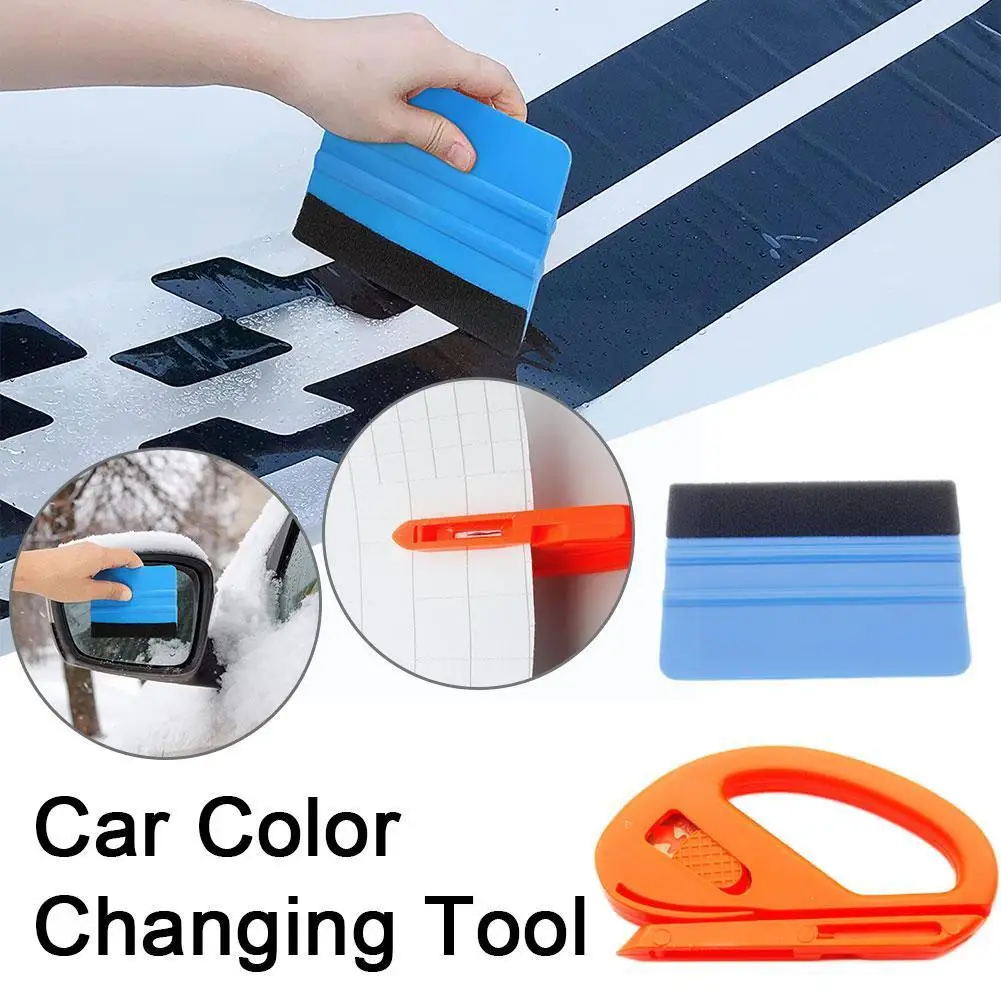 

Car Vinyl Wrap Tool Set Film Cutter Squeezing Scraper Cutter Fiber Wrapping Car Carbon Auto Tool Aid Accessories Styling Fi F1K0