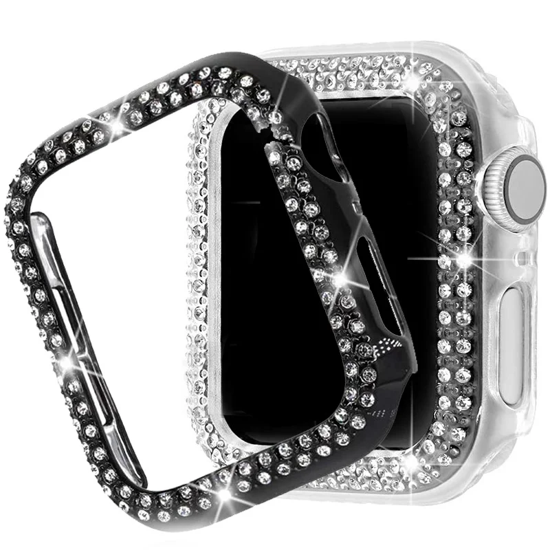 

Women Diamond Cover Protector for Apple Watch Case 8 7 6 SE 5 40mm 44mm Slim Lady Sport IWatch Ultra Series 41mm 45mm 38mm 42mm