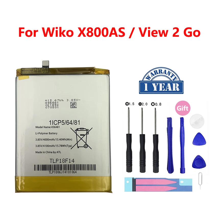 

New Original Phone Battery 456481 4100mAh For Wiko X800AS View2 Go High Quality Phone Replacement Bateria Batteries