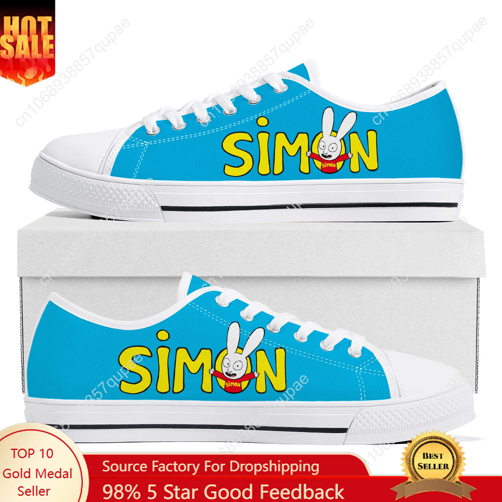 Simon Logo Pattern Bunny Cartoon Low Top Высококачественные кроссовки Мужчины Женщины