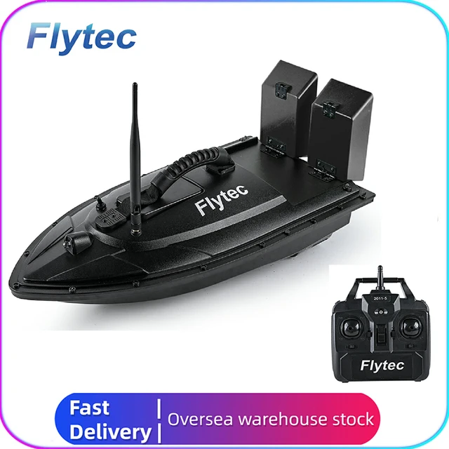 Flytec Official Store 2011-5 RC Fishfinder Boat High Power 2 Bait Bin Fishing Tool Long Time Use Dual Engine RC Boat 1