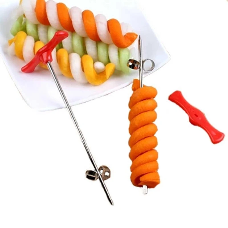 

2pcs Fruit Vegetable Tools Spiralizer Rotating Machine Manual Roller Spiral Slicer Radish Potato Cutter Kitchen Tools Gadget