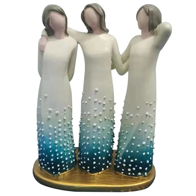 

By My Side Sculpted Hand-Painted Figure Resin Desktop Ornament Home Decor Hand Craft Office Special Gift For Sisters