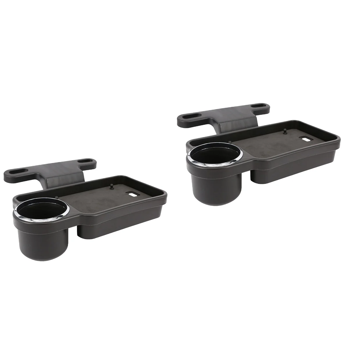 

2pcs Universal Holder Drink Tray Rear Back Seat Travel Table Drink Food Cup Tray Folding Holder Desk Stand Mount (Black)