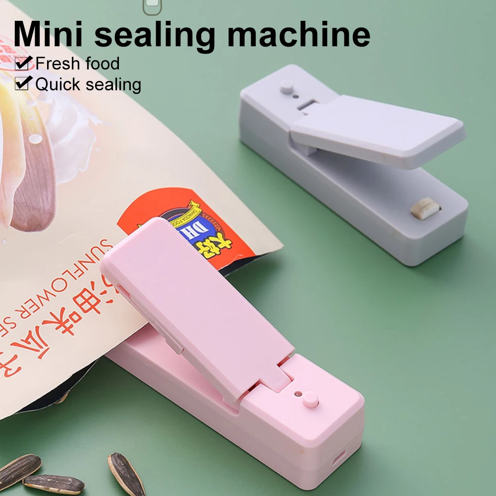 

Mini Bag Sealer 2-in-1 Rechargeable Portable Heat Sealer and Cutter Handheld Food Bag Sealer Machine for Snack Plastic Fresh Bag