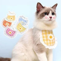 floral new pet bibs adjustable pet saliva towel dog puppy cat neck scarf bandana collar triangle bib neckerchief pet accessories