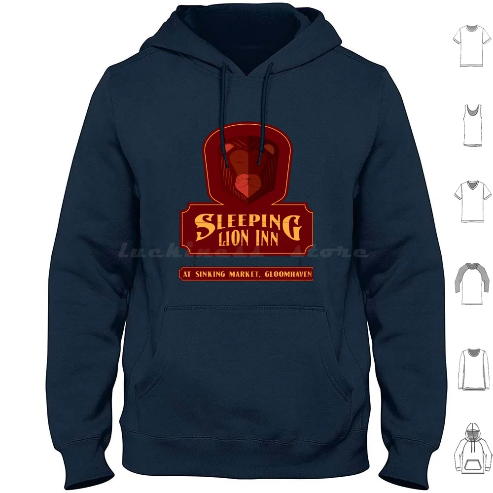 

The Sleeping Lion Inn Sign Hoodie cotton Long Sleeve Gloomhaven Board Games Tabletop Games Sleeping Lion Sleeping Lion