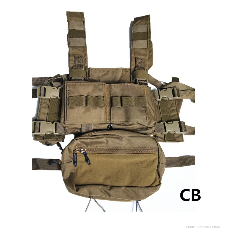 

Tactical Vest MK3 Tactics Chest Rig Micro Fight Airsoft Hunting Shooting Modular Lightweight Chest Rig w/ 5.56 MOLLE Magazines
