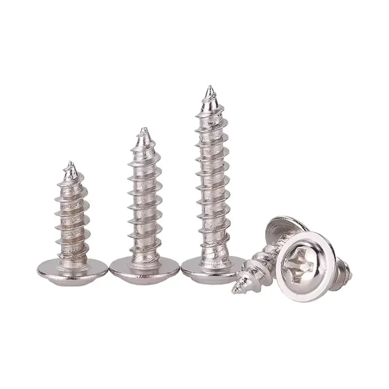 PWA никелированный крестообразный винт с круглой головкой и вставками для