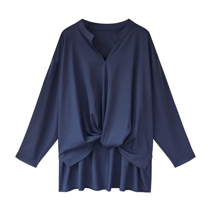 Autumn Women's 2022 New Simple Temperament Chiffon Long Sleeved Top Loose BF  Bottomed Shirt Fashion