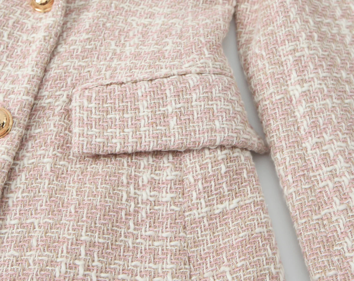 Женский блейзер на пуговицах TRAFZA элегантный текстурированный двубортный с