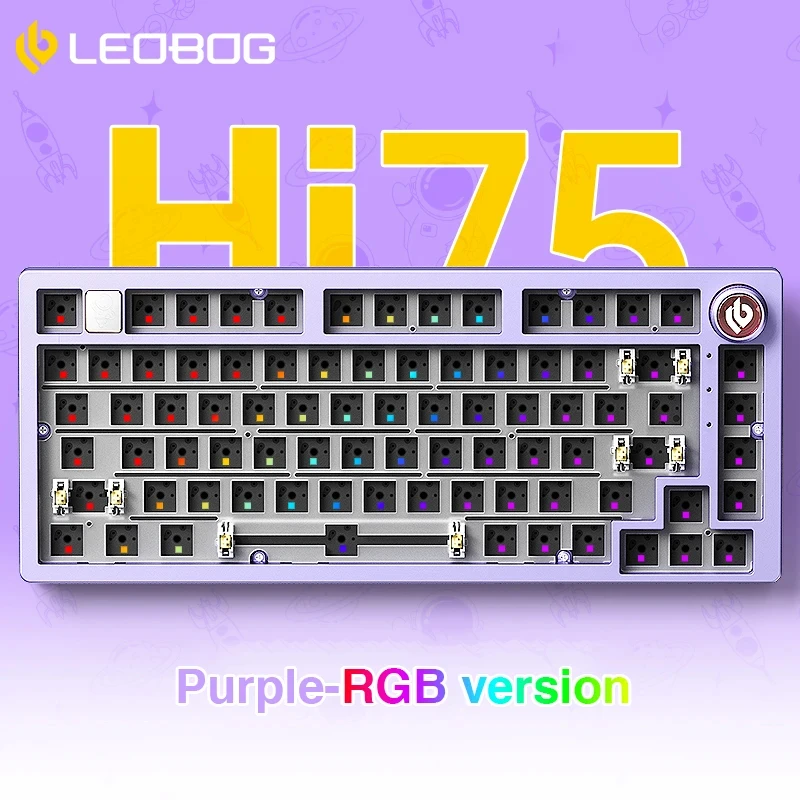 

LEOBOG Hi75 Kit Hot-swappable Mechanical Keyboard Kit Custom Barebone Keyboard RGB Backlit Gasket Structure Keyboard