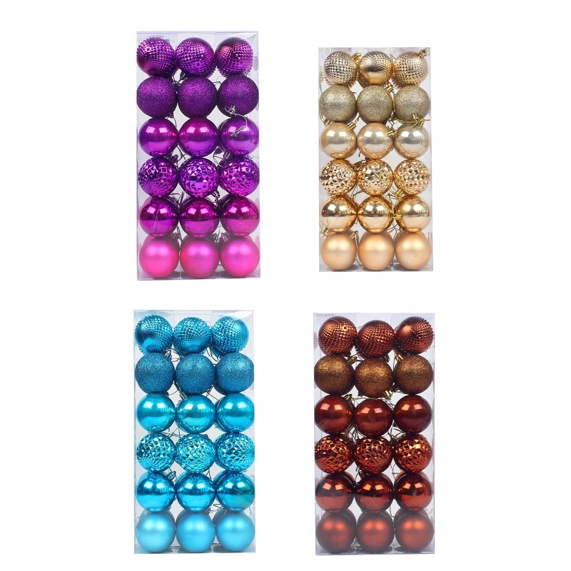 

K3NA Christmas Ball Ornaments 36 Pcs Shatterproof Colorful Plastic Balls for Holiday