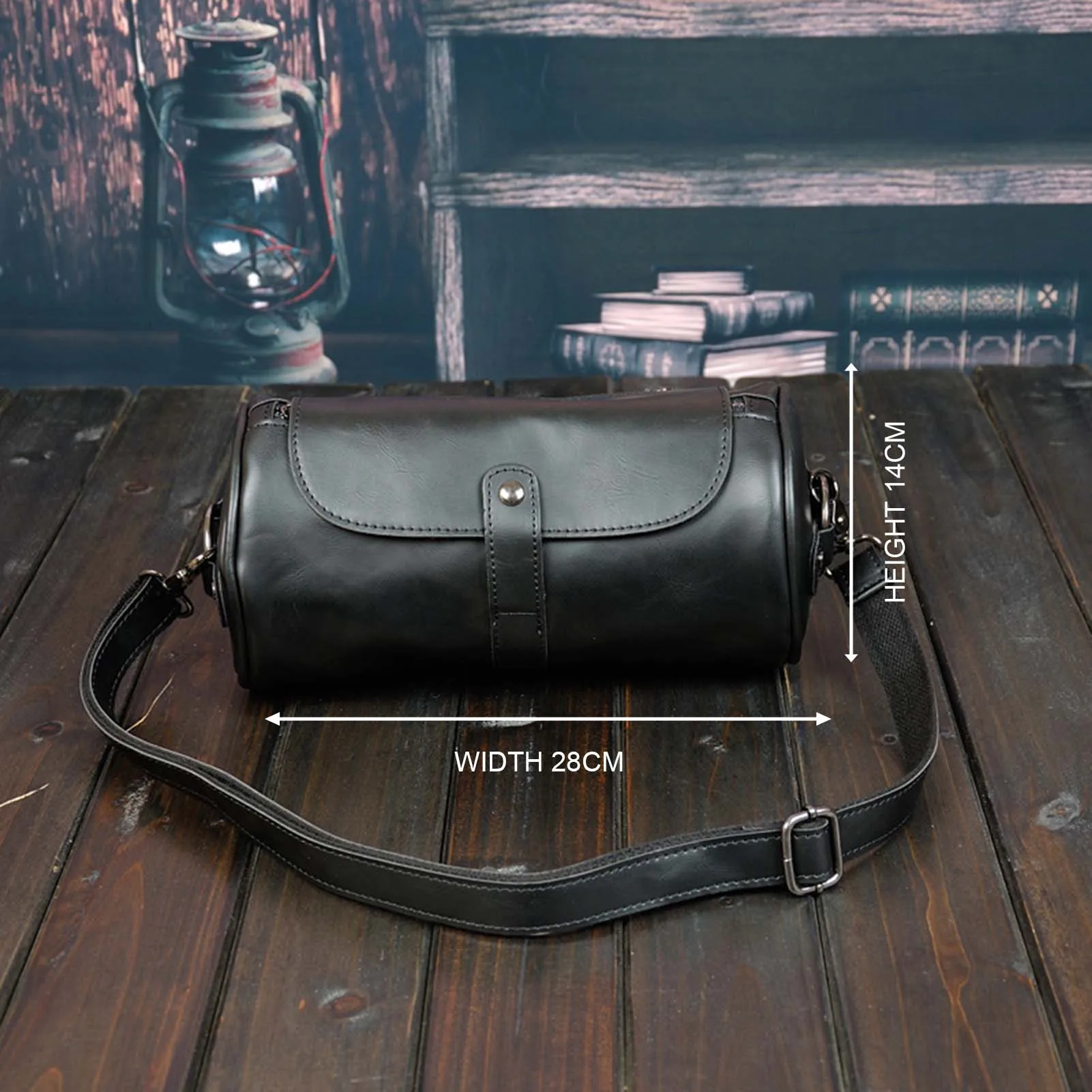 Retro Small Cylinder Leather Shoulder Bag Large Capacity Waterproof Small Bag Gift For Birthday
