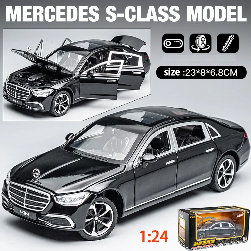 

1:24 New Car Model For Mercedes-Benz S-Class Alloy Car Model Children'S Toy Car Gift Ornaments Simulation Luxury Car Boy Gift
