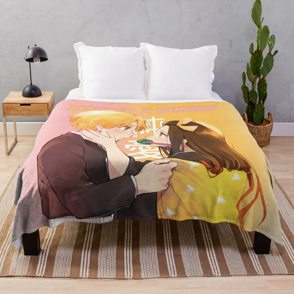 

Cheap Bohemian Fleece Blanket Wearable Blanket Zip Zenitsu X Nezuko Throw Blankets