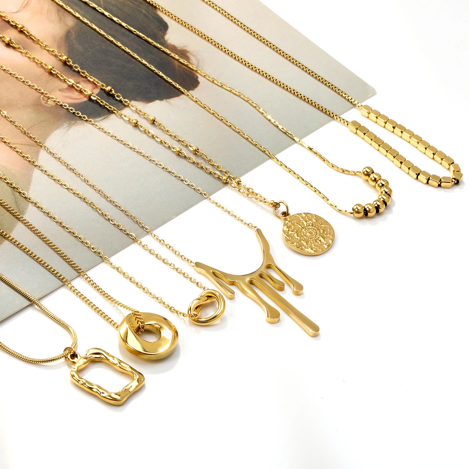 Цепочка с подвеской в форме сердца из нержавеющей стали