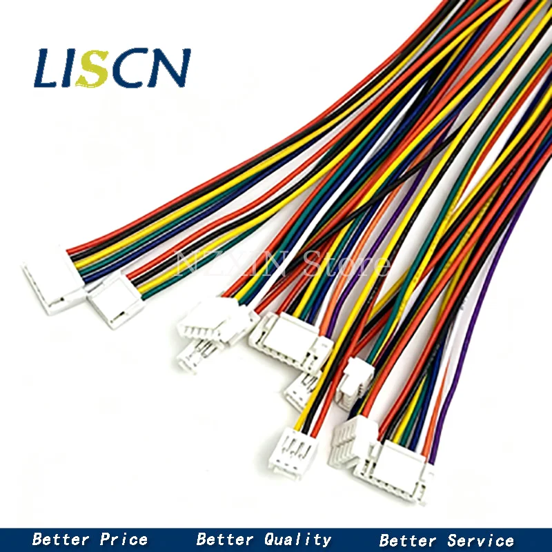 Фото 50 см, 28 AWG, 10 комплектов, 2/3/4/5/6-контактные разъемы JST GH Series 1.25 (гнездовые) с проводом, GH1.25, 1.25 мм №2