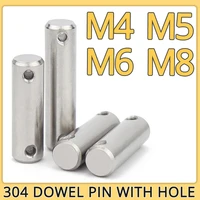 m4 m5 m6 m8 304 stainless steel cylindrical dowel with double hole drilling pin metal shaft locating pin hardware fasteners