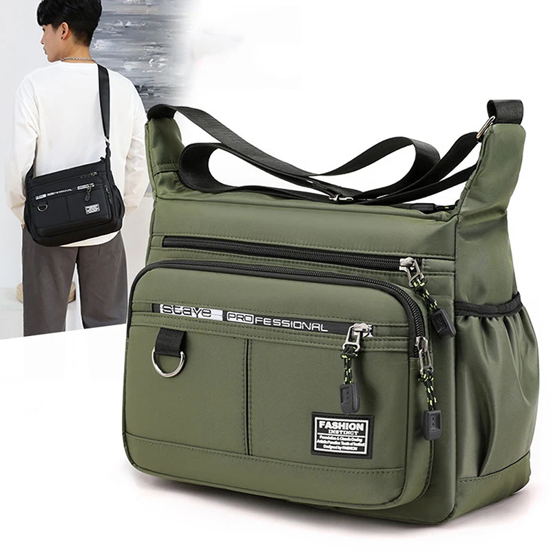 

Мужская сумка-слинг через плечо, маленький ранец на плечо, мессенджер, портмоне для мужчин, водонепроницаемая деловая сумка из ткани «Оксфо...