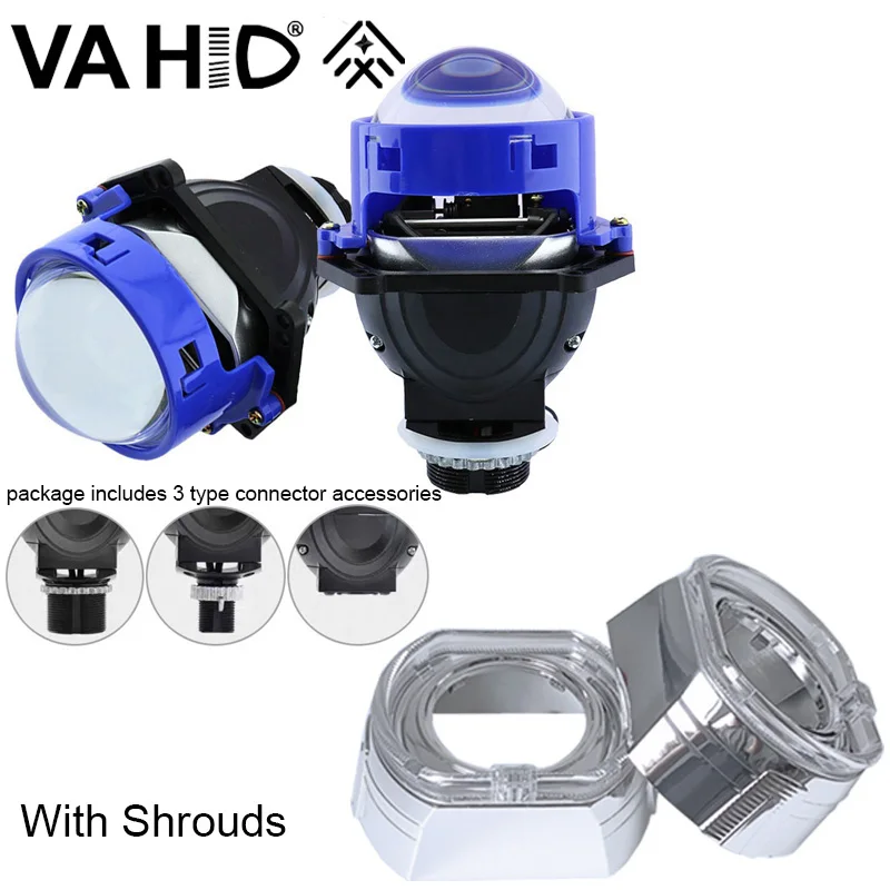 

VAHID 3 дюйма светодиодный линзы для фар H7 H4 Bi светодиодный Лампа H1 9005 9006 линзы для фар ангельские глаза диодный проектор автомобильные аксессуары