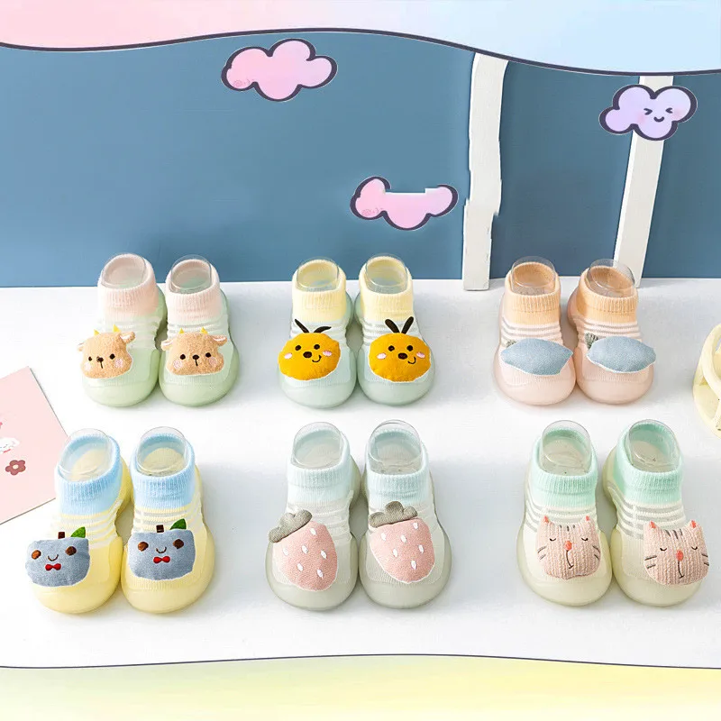 

New Cute 3D Aanimal Fruit Summer Baby Socks Shoes Silicone Soft Bottom Floor Socks for Infant Toddler Boys Girls 0-3Y