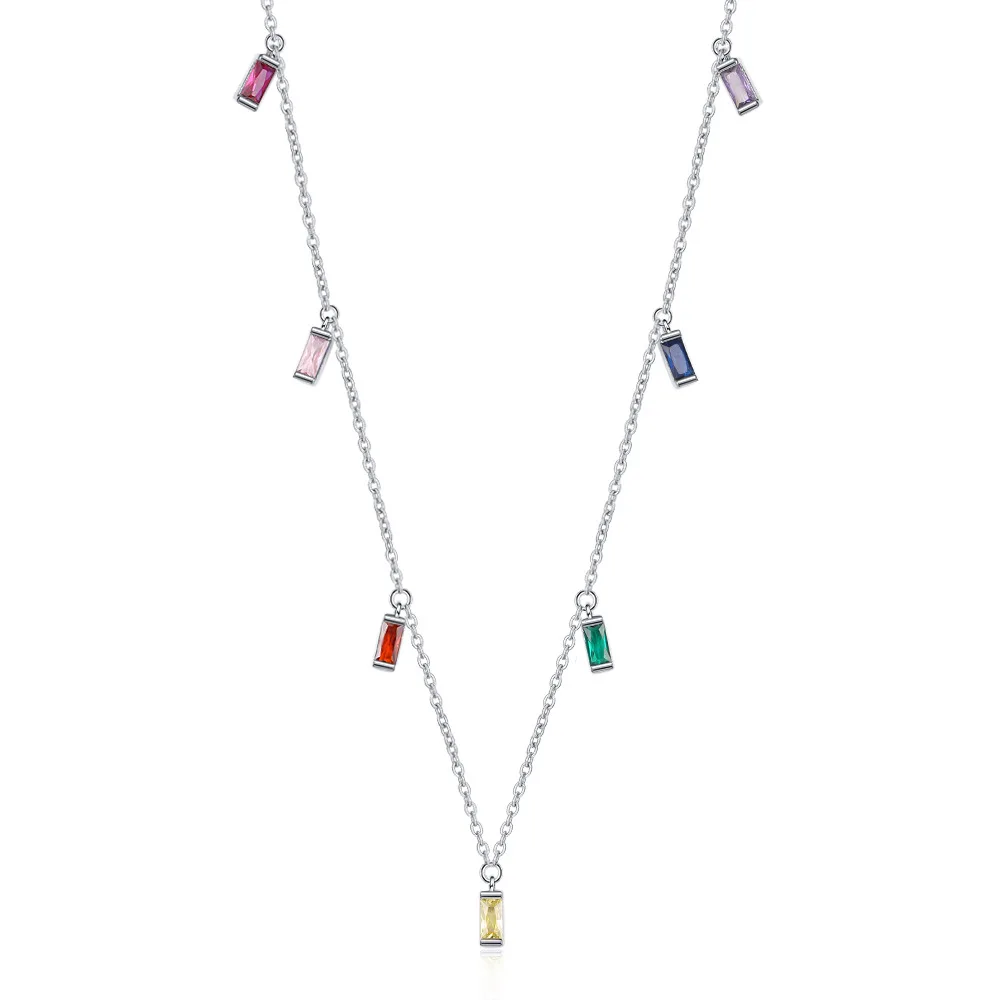 

Simple Color Zircon Long Tassel Necklace Women Light Luxury Sexy Low Cut Jewelry Accessories Girlfriend Gift