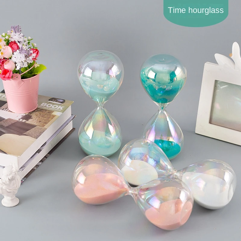 

New Rainbow Glass Instant Hourglass Kids 30 Minutes Time Timer Sand Clock Baby Room Desktop Decor Sandglass Wedding Accessories