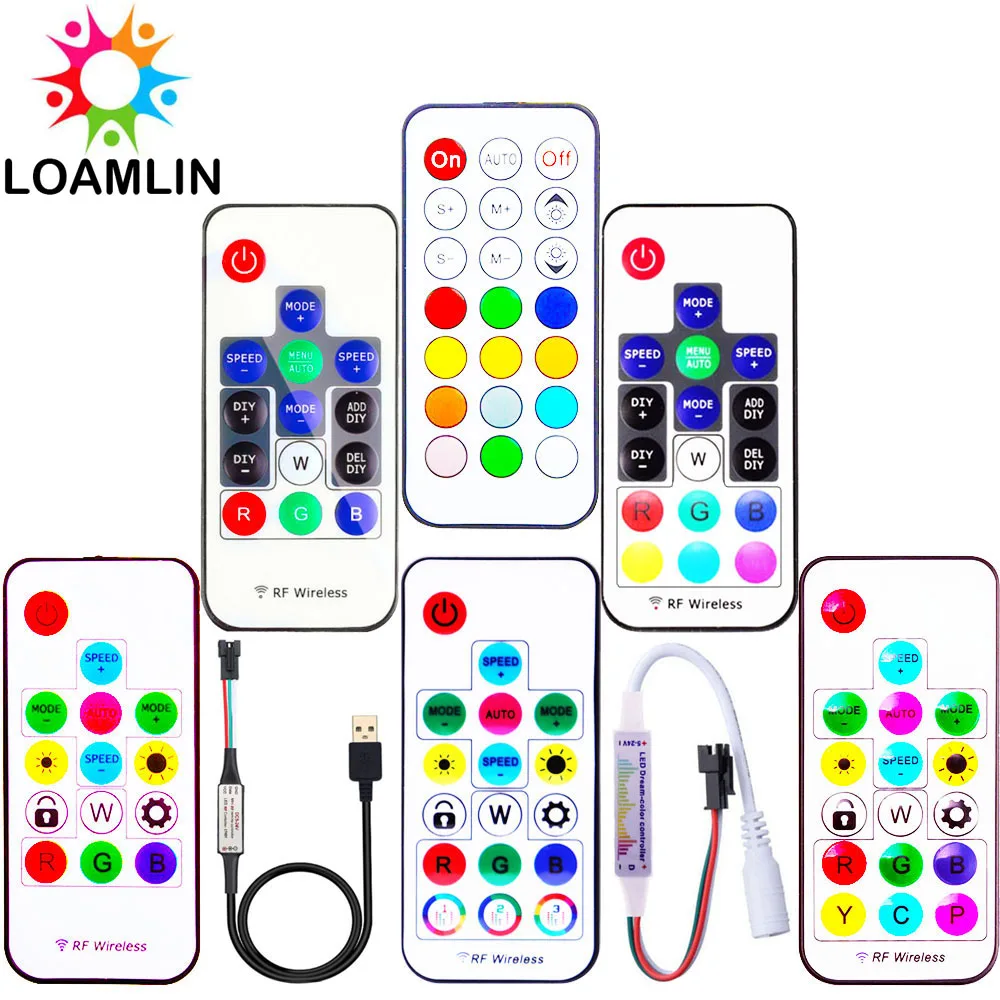 Светодиодная лента WS2811 WS2812B с 3 кнопками, Led лампа-контроллер освещения, USB/DC MINI, RF 14/клавиши, дистанционное управление