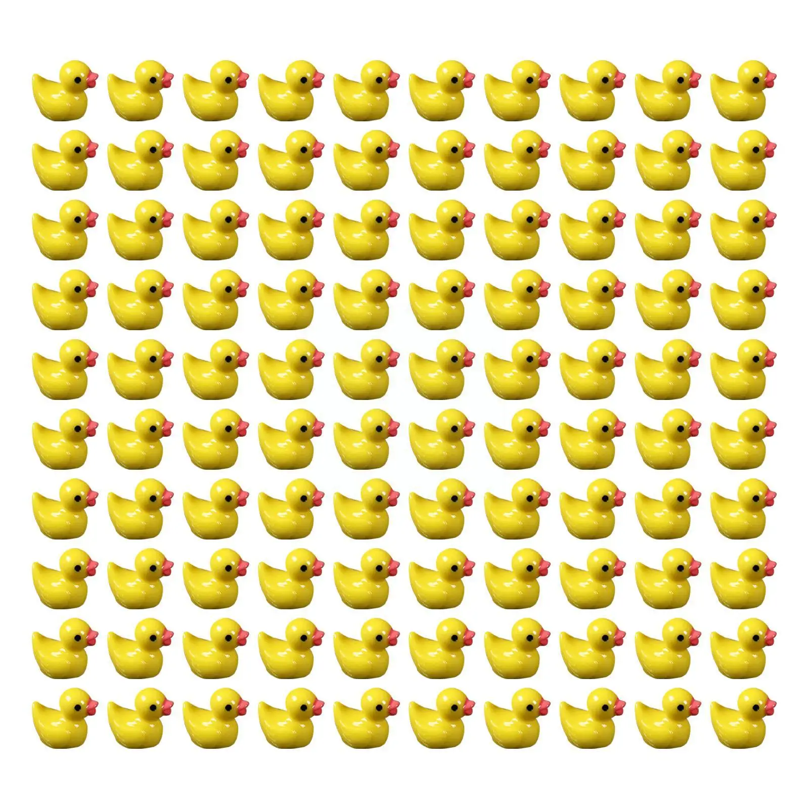 

100Pcs Resin Mini Duck Miniature Figurines Ornaments Plants Fairy Duck Animal Landscape Decor Crafts Garden Yellow Micro Ti P9I4