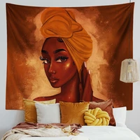 african woman tapestry afro girl painting wall hanging for living room home decor posters pictures aesthetic art beach yoga mat