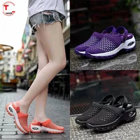 2022 new womens shoes casual heightening pad sandals non slip thick soled sandals womens breathable mesh outdoor walking