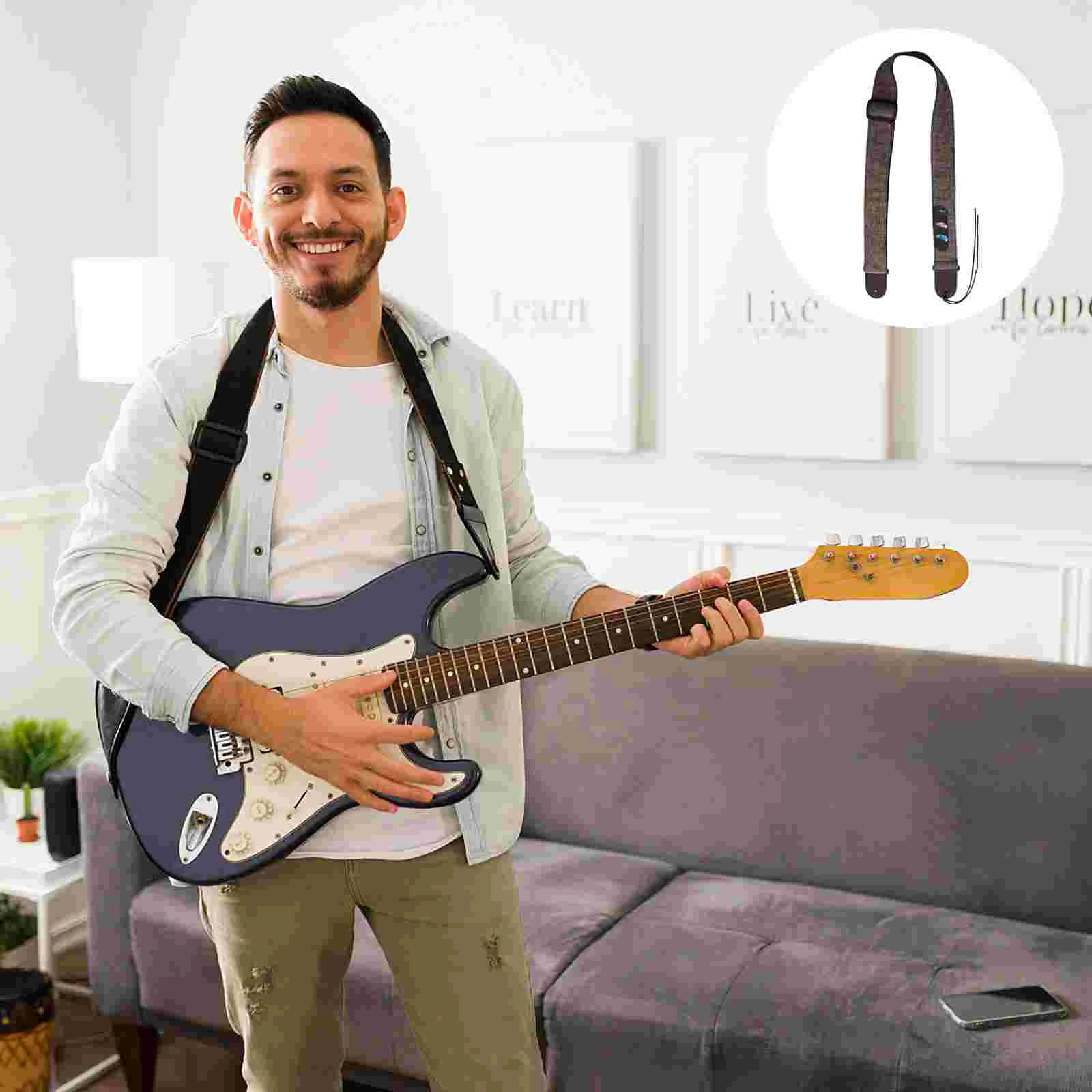 

Lasting Wear-resistant Comfortable Replaceable Guitar Strap Guitar Use Strap Bohemian Guitar Strap for Guitarist